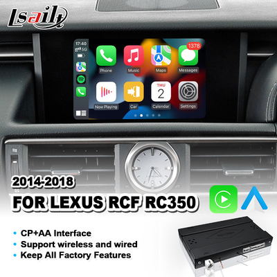 Interface sem fio Android Auto Carplay para Lexus RC 350 300h 200t 300 AWD F Sport 2014-2018