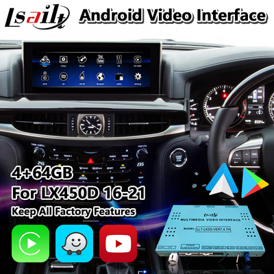 Lsailt Android Carplay Interface de vídeo para Lexus LX 450d 570 570s VDJ200 J200 2016-2021