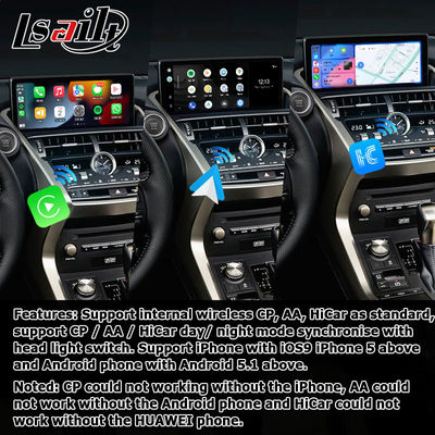 Interface de vídeo Android 13 8+128GB Qualcomm base para Lexus NX300 NX300h NX200t com CarPlay