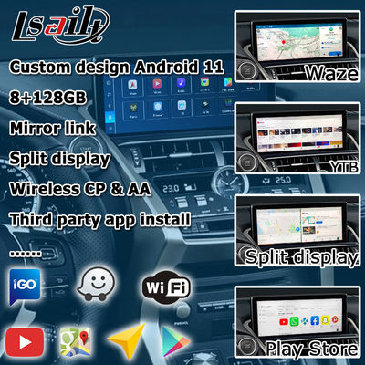 Interface de vídeo Android 13 8+128GB Qualcomm base para Lexus NX300 NX300h NX200t com CarPlay