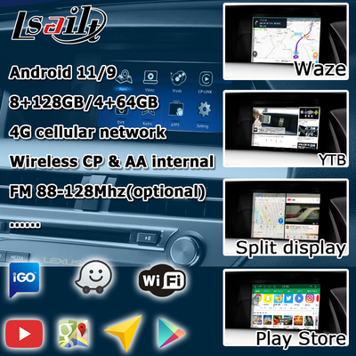 10.25 polegadas Lexus Android Screen com Carplay Android Auto Lsailt Para RX350 RX450h