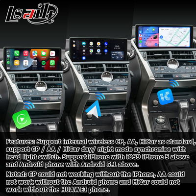 Lexus NX200t 10.25 Touch Screen atualização Hexa Processador Android Auto Wireless Carplay