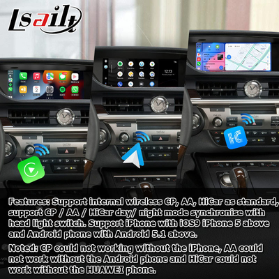 ES300h ES250 ES350 Lexus Android Atualização de tela Carplay Android Auto Dash Cam 10,25 "Lsailt