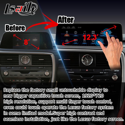 HD 12,3 polegadas Android atualização de tela para Lexus RX350 RX450h Lsailt Android Auto Carplay