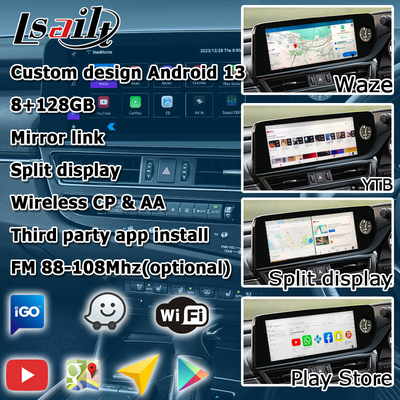 Lexus ES300h ES350 ES250 2023 Android 13 interface multimídia baseada em Qualcomm 6125