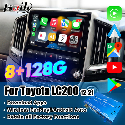 8+128GB Qualcomm Android Multimédia Interface de vídeo para Land Cruiser 2013-2021 LC200, VX_R, GX_R com CarPlay sem fio