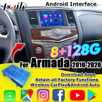 Lsailt 8G Smart Infotainment Module para Nissan Armada Patrulha Suporte Screen Headrest, CarPlay sem fio, NetFlix