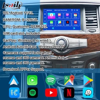 Lsailt 8G Smart Infotainment Module para Nissan Armada Patrulha Suporte Screen Headrest, CarPlay sem fio, NetFlix