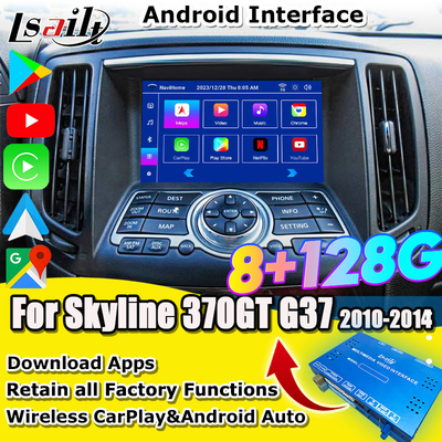 Nissan Multimedia Interface para 370GT, Skyline, Infiniti G37, Q40, Q60 Suporte ao YouTube, CarPlay, Ecrã de apoio de cabeça