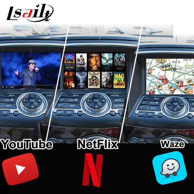 Nissan Multimedia Interface para 370GT, Skyline, Infiniti G37, Q40, Q60 Suporte ao YouTube, CarPlay, Ecrã de apoio de cabeça