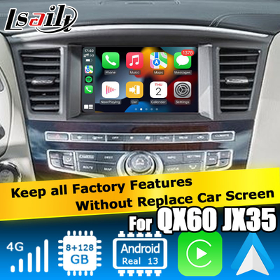 Android 13 Carplay interface Box Yandex Navi Para Infiniti QX60 / JX35 Qualcomm 8+128 sistema