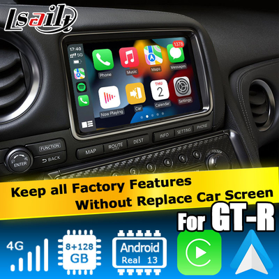 Android 13 8+128 Navegação carplay sem fio Android auto interface de vídeo para Nissan GT-R GTR R35