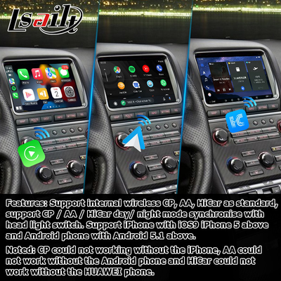 Android 13 8+128 Navegação carplay sem fio Android auto interface de vídeo para Nissan GT-R GTR R35