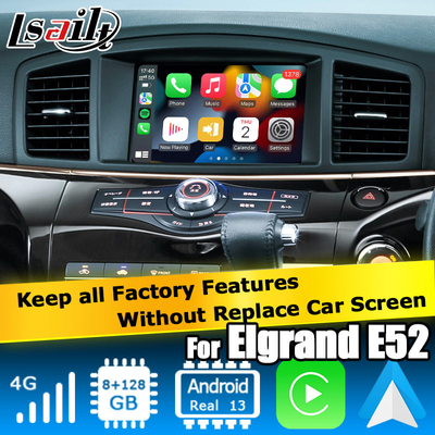 Nissan Elgrand Quest E52 Android 13 interface de vídeo Box carplay módulo automático Android 8+128