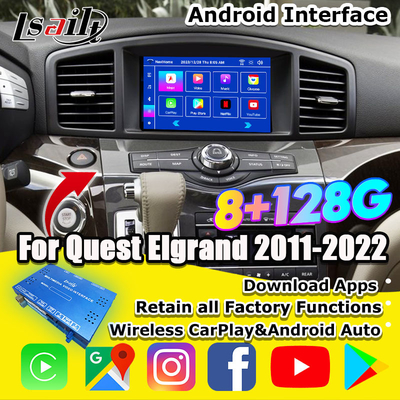 Lsailt Android 13 Smart Android Infotainment Module para Nissan Quest 2011-2022 Suporte ao CarPlay sem fio, NetFlix