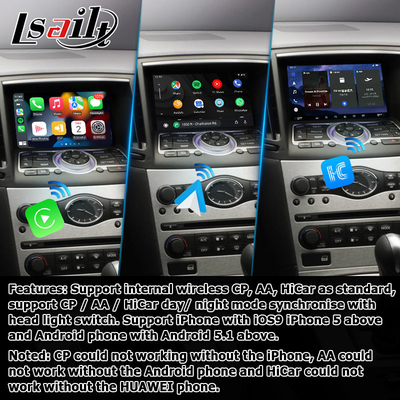 Infiniti G série Skyline G37 G25 G35 Q40 V36 Android 13 interface de vídeo com carplay Android auto