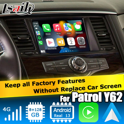 Nissan Patrol Armada Y62 Android 13 Qualcomm 8+128GB Carplay Android caixa de interface de vídeo automática