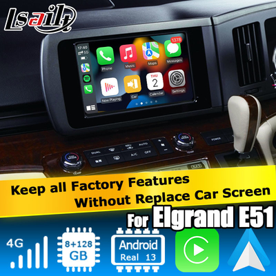 Nissan Elgrand E51 série 3 Android 13 Qualcomm 8+128GB Carplay Android Auto interface de vídeo