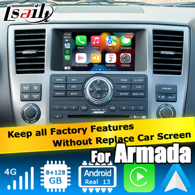 Nissan Armada TA60 interface de vídeo multimídia Android estilo de fábrica, suporte wireless Carplay Android Auto