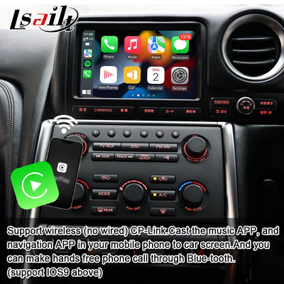 Lsailt Android Multimédia Interface para GT-R GTR R35 2011-2016 Interface Carplay sem fio Inclui YouTube, GPS,8+128 GB