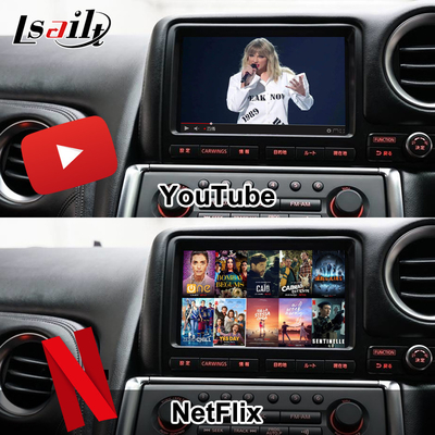 Lsailt Android Multimédia Interface para GT-R GTR R35 2011-2016 Interface Carplay sem fio Inclui YouTube, GPS,8+128 GB