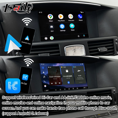 Interface multimídia 8G Qualcomm Android para Infiniti Q70 M45 M25 2010- Wireless CarPlay Box, Android Auto, NetFlix