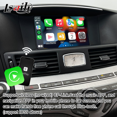 Interface multimídia 8G Qualcomm Android para Infiniti Q70 M45 M25 2010- Wireless CarPlay Box, Android Auto, NetFlix