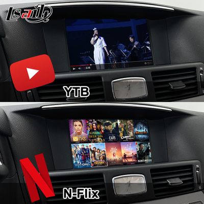 Interface multimídia 8G Qualcomm Android para Infiniti Q70 M45 M25 2010- Wireless CarPlay Box, Android Auto, NetFlix