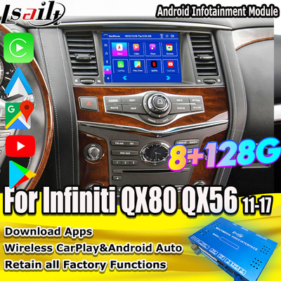 8G Android Infotainment Module para Infiniti QX80 QX56 Nissan Patrol 20100-2021 Interface sem fio CarPlay, YouTube