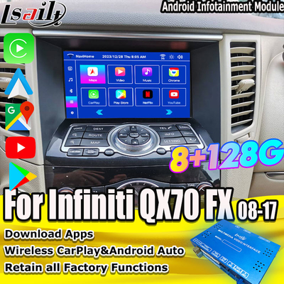 Lsailt 8G Android Multimédia Interface para Infiniti QX70 FX35 FX37 2008-2017 Integrado CarPlay sem fio, Android Auto