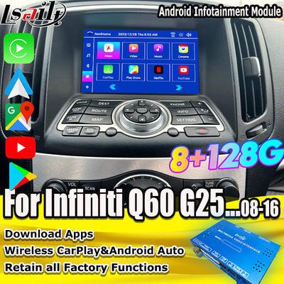 Lsailt 8G Android Infotainment Module para Infiniti Q60 G37 G35 Q40 2008-2016 Incluído CarPlay sem fio, Android Auto