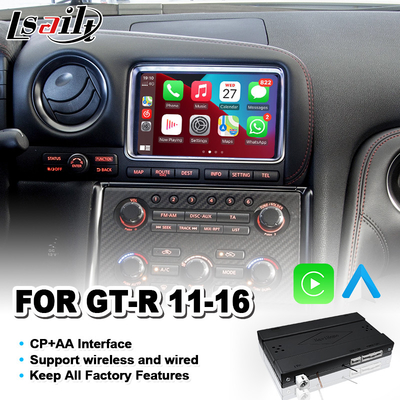 Lsailt Android Auto CP AA OEM Integração Interface de vídeo Carplay para Nissan GTR GT-R R35 2011-2016