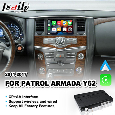 Interface automática Android Carplay sem fio para Nissan Patrol Y62 2011-2017