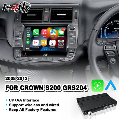 Lsailt Wireless Android Auto CP AA Interface de vídeo Carplay para Toyota Crown S200 GWS204 2008-2012