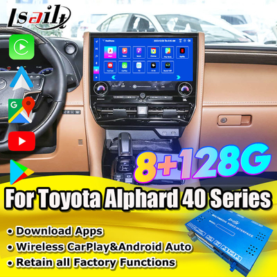 Android 13 Interface multimídia Android para Toyota Alphard 40 Série 2023-2024 Harrier, Vellfire Suporte YouTube, NetFlix, Google Play, câmeras panorâmicas 360