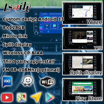 Toyota Harrier Venza Android 13 interface de vídeo multimídia 2019-presente carplay sem fio Android auto