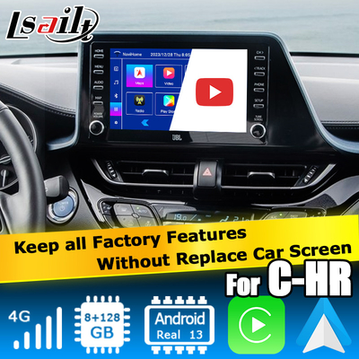 Toyota C-HR CHR Android 13 interface multimídia com carplay automático Android sem fio