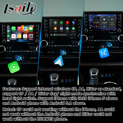Interface de vídeo de carro carplay sem fio Android auto Android 13 TOYOTA Highlander