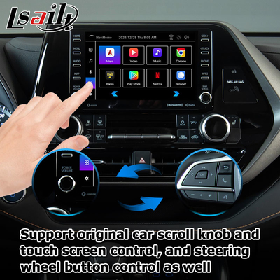 Interface de vídeo de carro carplay sem fio Android auto Android 13 TOYOTA Highlander