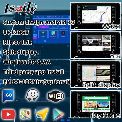 Interface de vídeo de carro carplay sem fio Android auto Android 13 TOYOTA Highlander