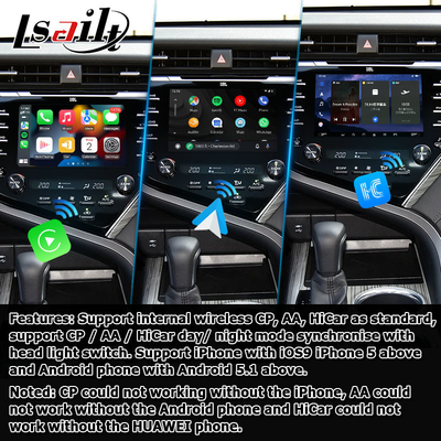 Relação video Toyota Camry Bluetooth Wifi USB de Carplay Android do écran sensível auto