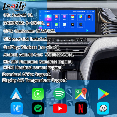 Android 13 Interface de vídeo multimídia para Toyota Camry 2025 Sienna RAV-4 OEM Modulo de infoentretenimento retrofit Incluído YouTube, NetFlix, Google Play