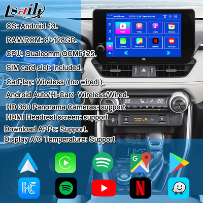 Android 13 Interface de infoentretenimento Android para Toyota RAV-4 2023-Crown, Alphard, Harrier OEM Atualização de tela com sistema multimídia Android, YouTube