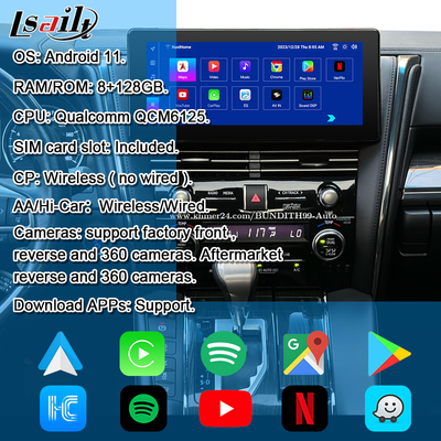 Android 13 Lexus Video Interface OEM Upgrade Screen para LM350 LM500H NX RX ES Retrofit Kits Inclui YouTube, NetFlix, CarPlay sem fio