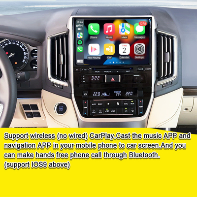 Interface multimídia Android para Land Cruiser GX_R 2018-2021 LC200 Wireless Apple CarPlay& Android Auto Retrofit Upgrade