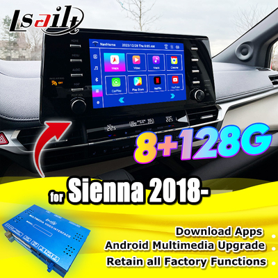 Integração OEM e retrofit Interface Android para Toyota Sienna 2018-2021 Camry, RAV-4 Suporte multimídia no carro YouTube, NetFlix, câmera de 360 graus