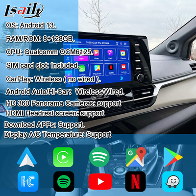 Integração OEM e retrofit Interface Android para Toyota Sienna 2018-2021 Camry, RAV-4 Suporte multimídia no carro YouTube, NetFlix, câmera de 360 graus