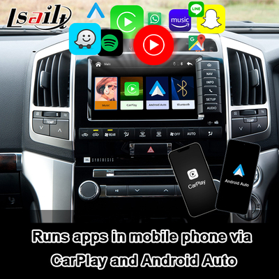 Interface Plug and Play Apple CarPlay para Land Cruiser 200 2013-2021 Multi-Idioma, Câmera 360, Suporte para Câmera de Ré