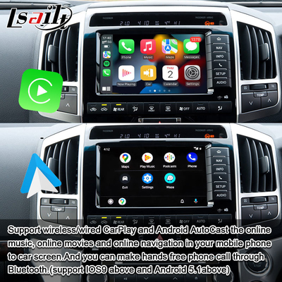 Interface Plug and Play Apple CarPlay para Land Cruiser 200 2013-2021 Multi-Idioma, Câmera 360, Suporte para Câmera de Ré