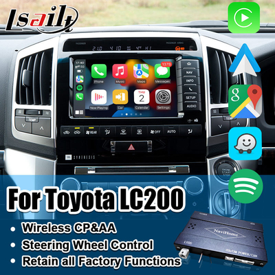 Interface Plug and Play Apple CarPlay para Land Cruiser 200 2013-2021 Multi-Idioma, Câmera 360, Suporte para Câmera de Ré